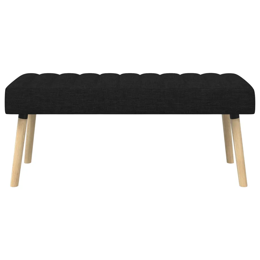 Banc capitonné canal Noir 110 x 40 x 46 cm Tissu - 5