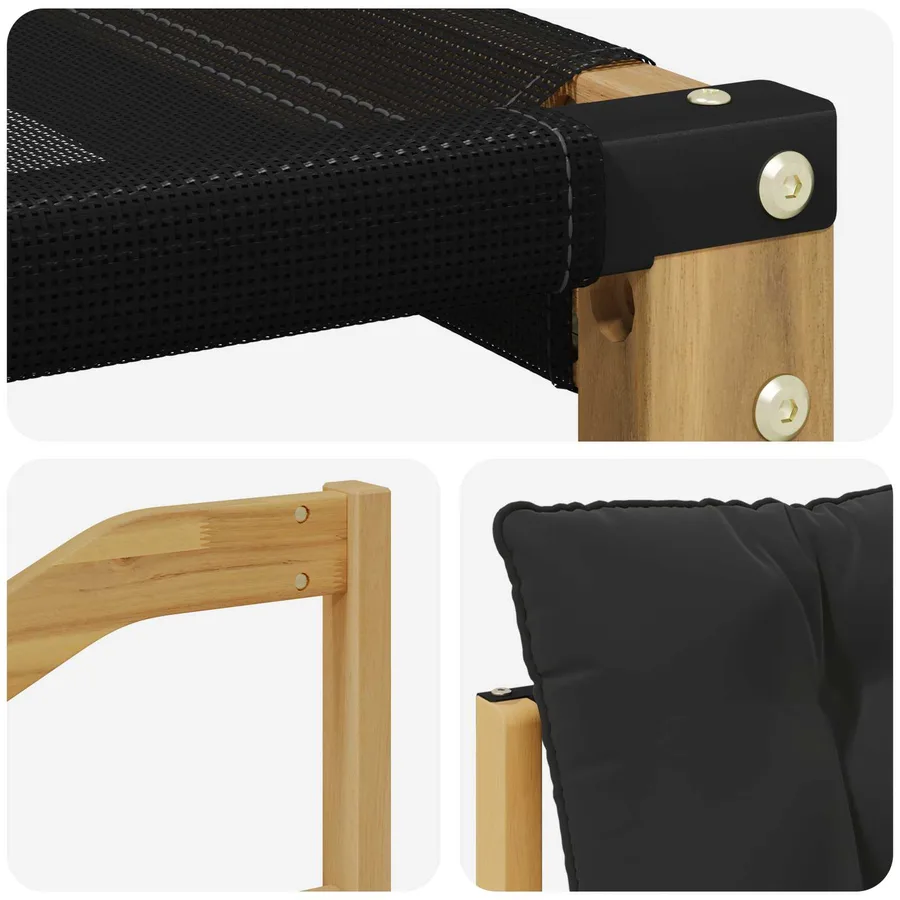 Ensemble de canapés d'extérieur 4 pcs Blanc et noir - 7