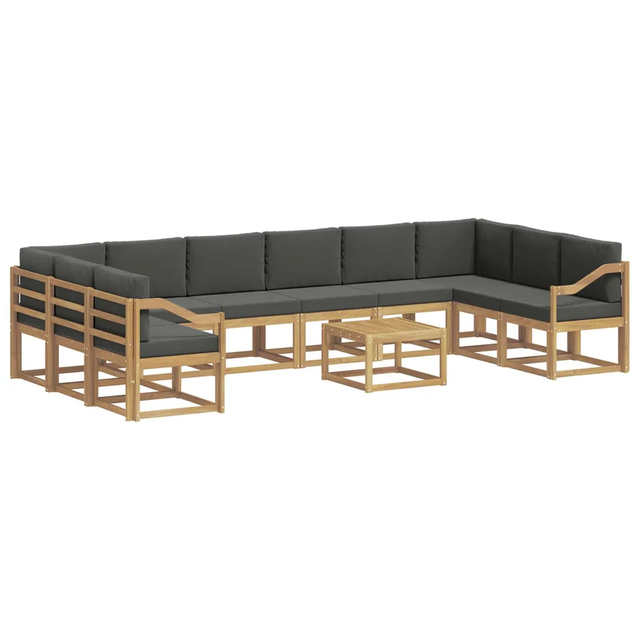 Ensemble de canapés d'extérieur 11 pcs Blanc et anthracite - 2