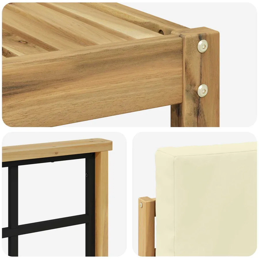 Ensemble de canapés d'extérieur 5 pcs Blanc et crème - 5