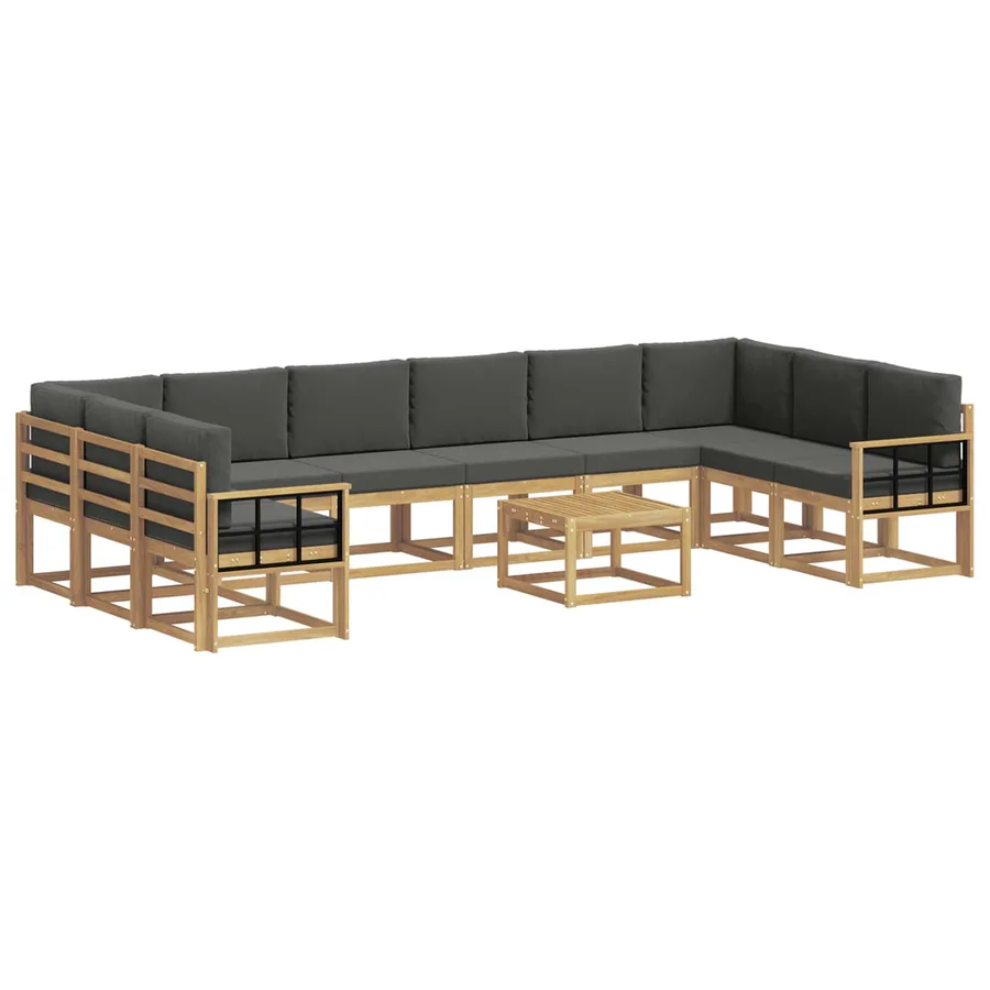 Ensemble de canapés d'extérieur 11 pcs Blanc et anthracite - 2