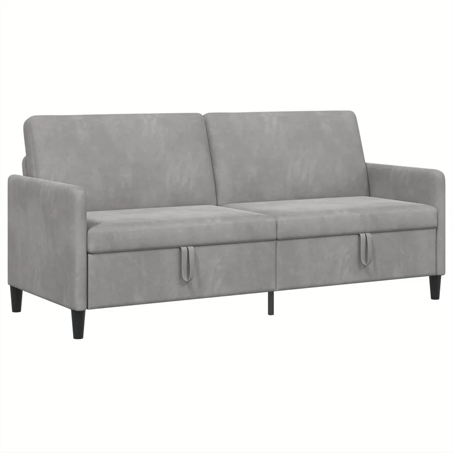 Sofa avec rangement Gris clair 192 x 78 x 87 cm Polyester - 2