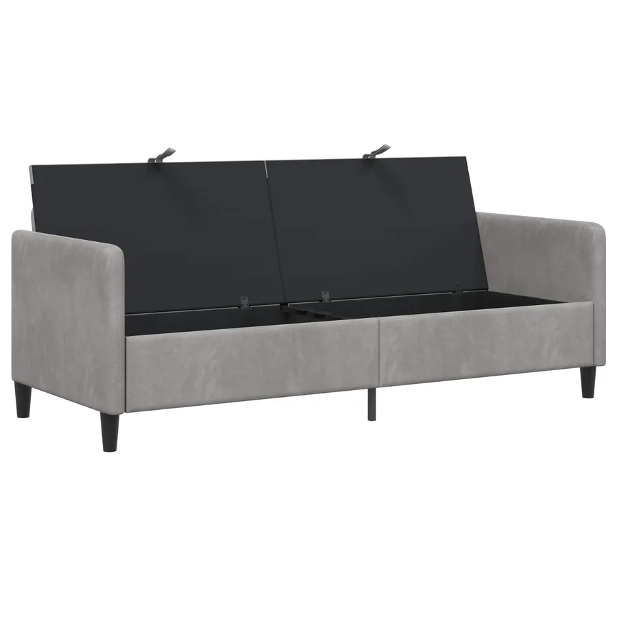 Sofa avec rangement Gris clair 192 x 78 x 87 cm Polyester - 4