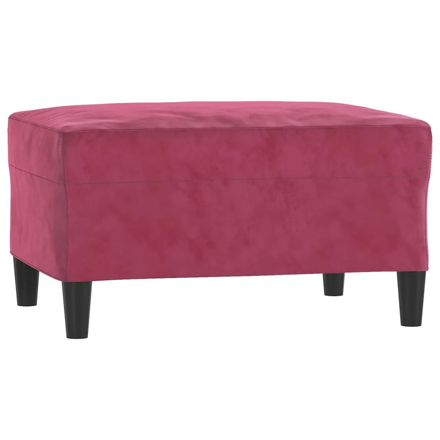 Ensemble de canapés 3 pcs avec coussins Rouge bordeaux Velours - 5