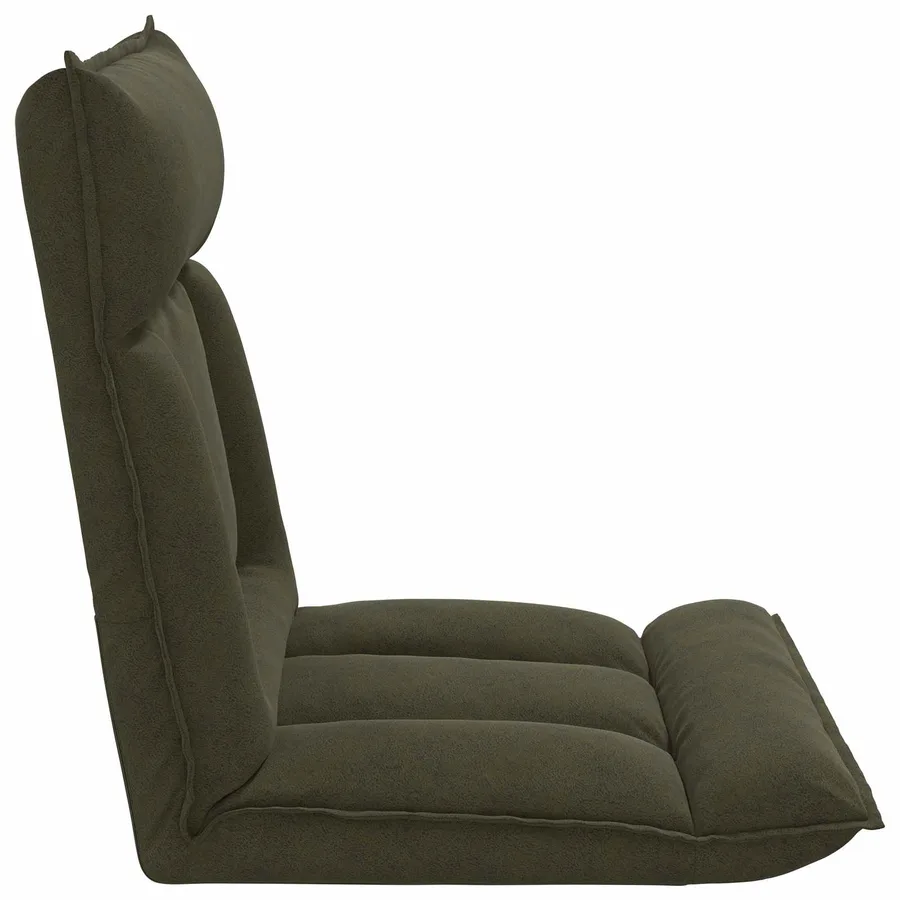 Fauteuil de sol ajustable Vert armée Tissu - 4