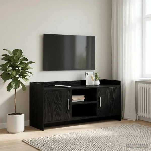 Meuble TV 102 x 33 x 47 cm Chêne noir Bois d'ingénierie