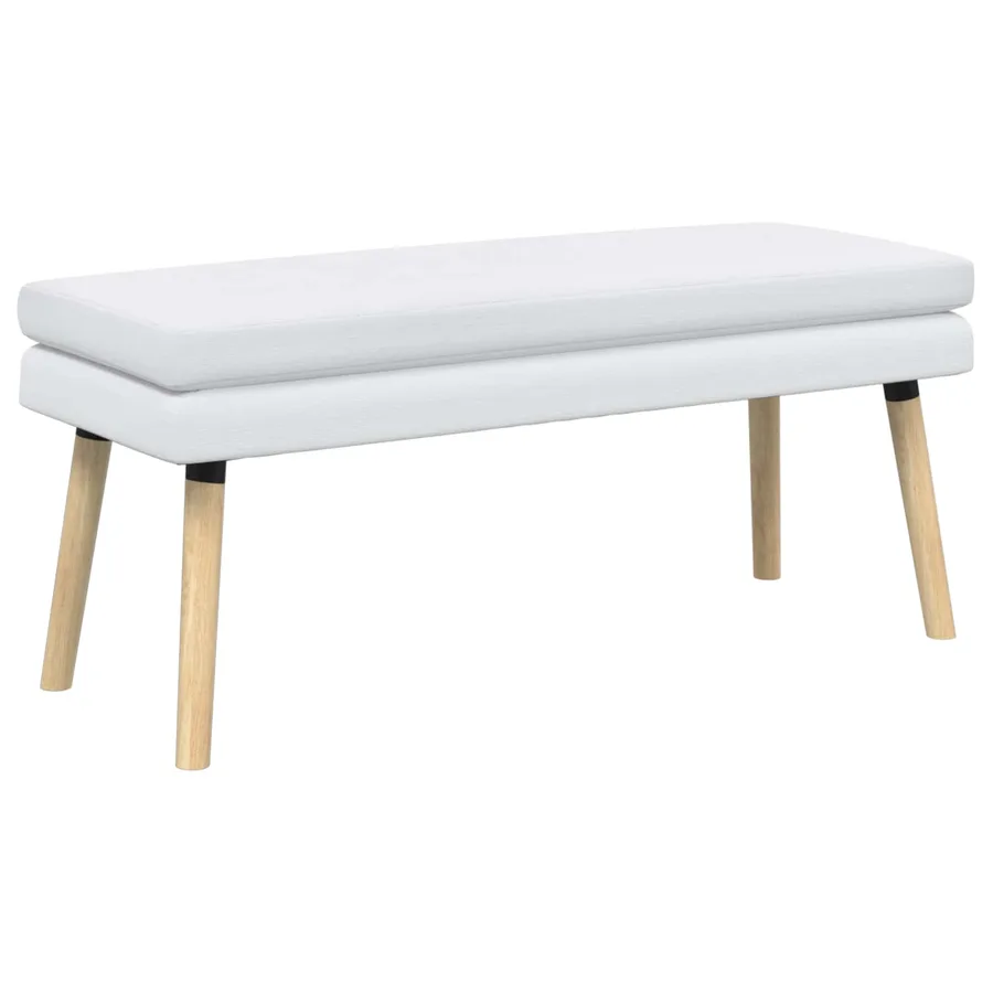 Banc à double couche Blanc 110 x 40 x 47 cm Tissu - 2