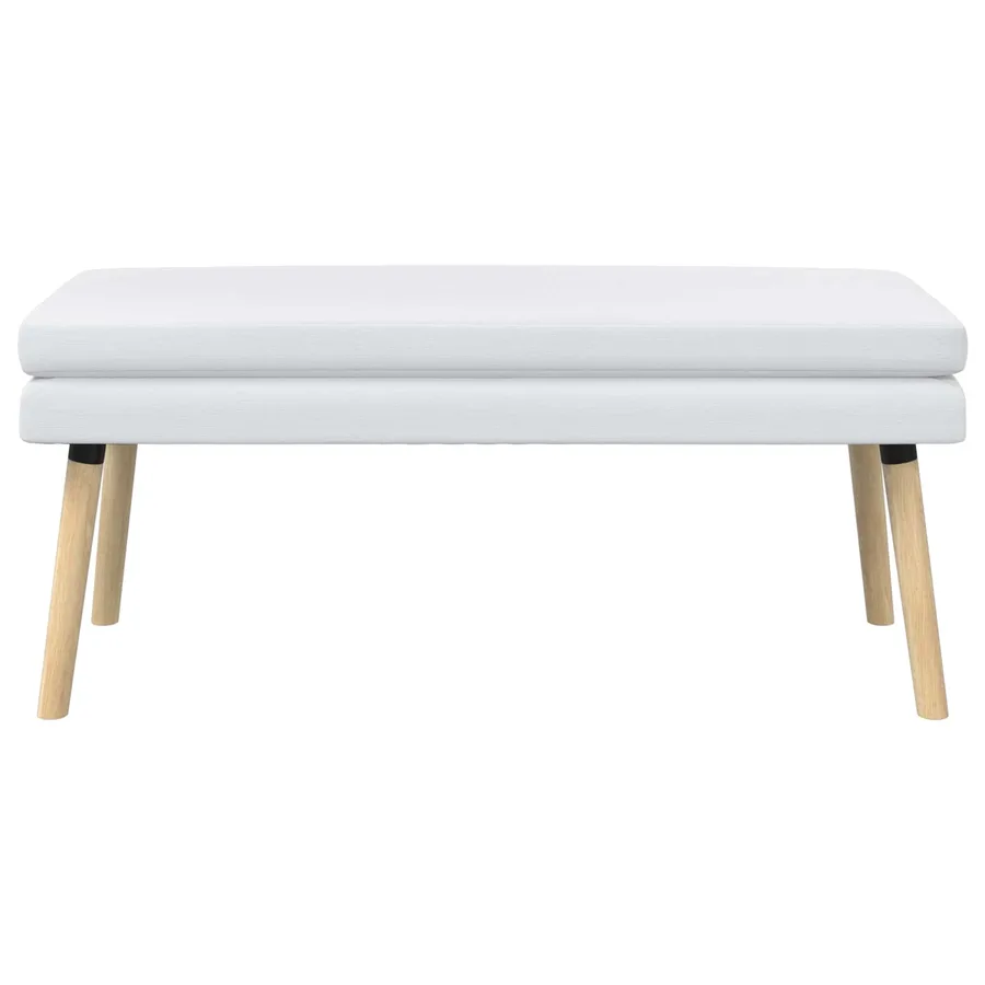 Banc à double couche Blanc 110 x 40 x 47 cm Tissu - 5
