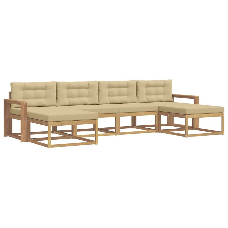 Ensemble de canapés d'extérieur 6 pc Blanc et Beige - 2
