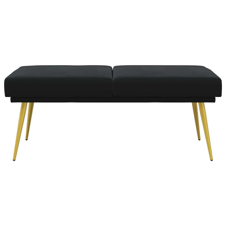 Banc à double couche Noir 120 x 45 x 46 cm Velours - 5