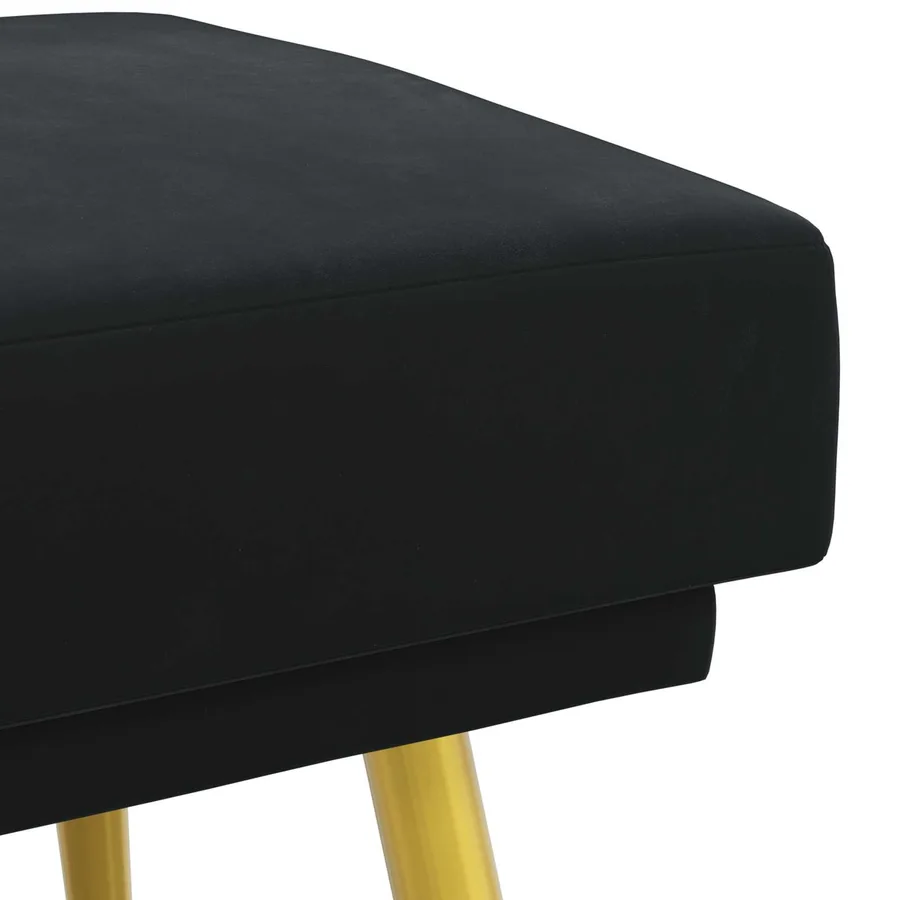 Banc à double couche Noir 120 x 45 x 46 cm Velours - 6