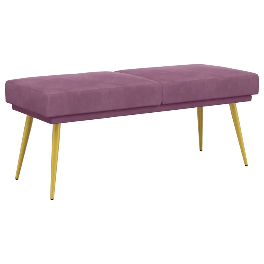 Banc à double couche Pourpre 120 x 45 x 46 cm Velours - 2