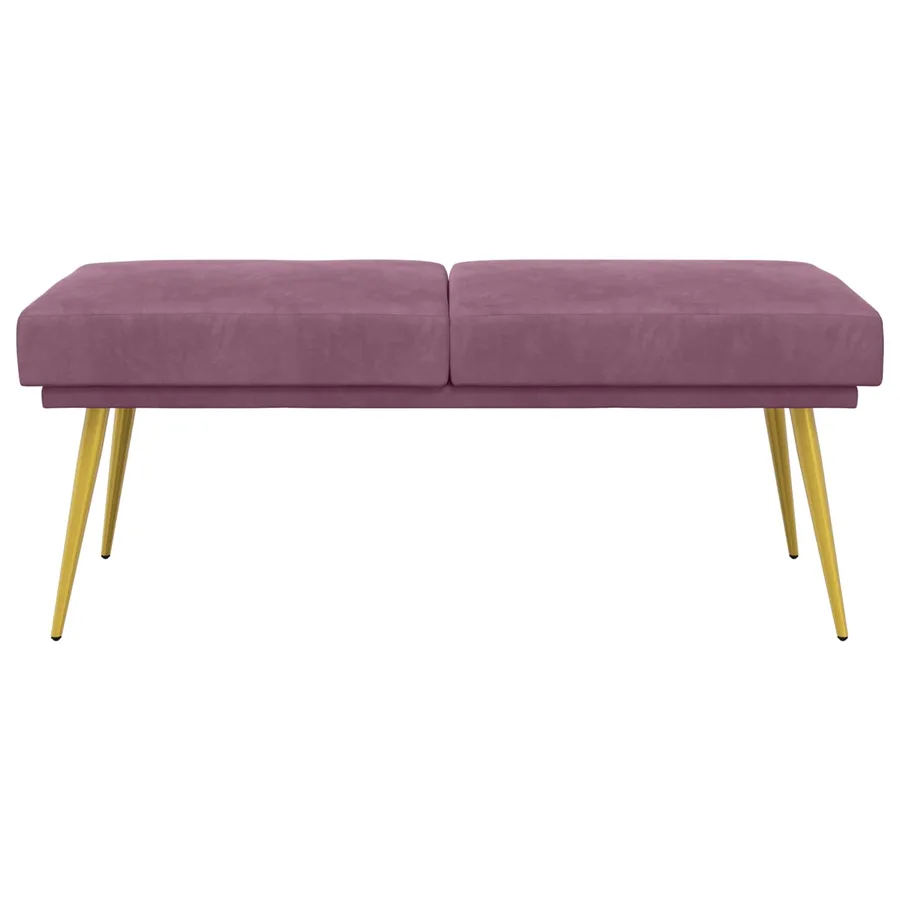 Banc à double couche Pourpre 120 x 45 x 46 cm Velours - 5