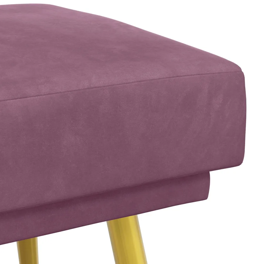 Banc à double couche Pourpre 120 x 45 x 46 cm Velours - 6