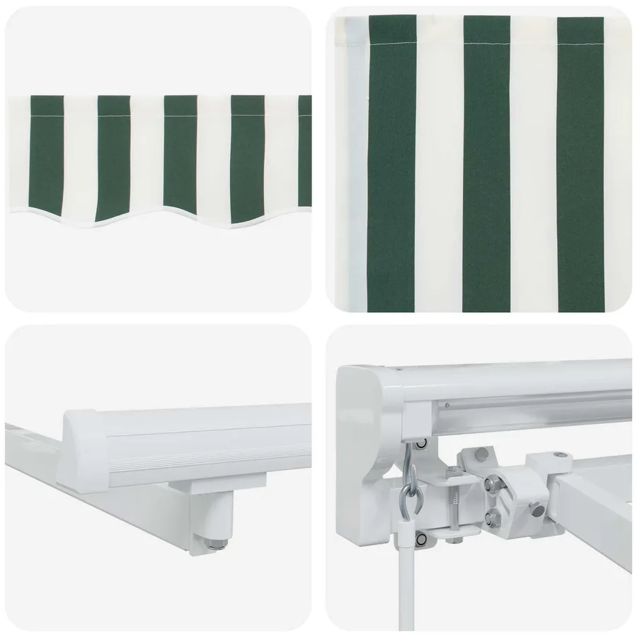 Cadre de store manuel avec LEDs Vert et blanc 4,5 × 3,5 m - 9