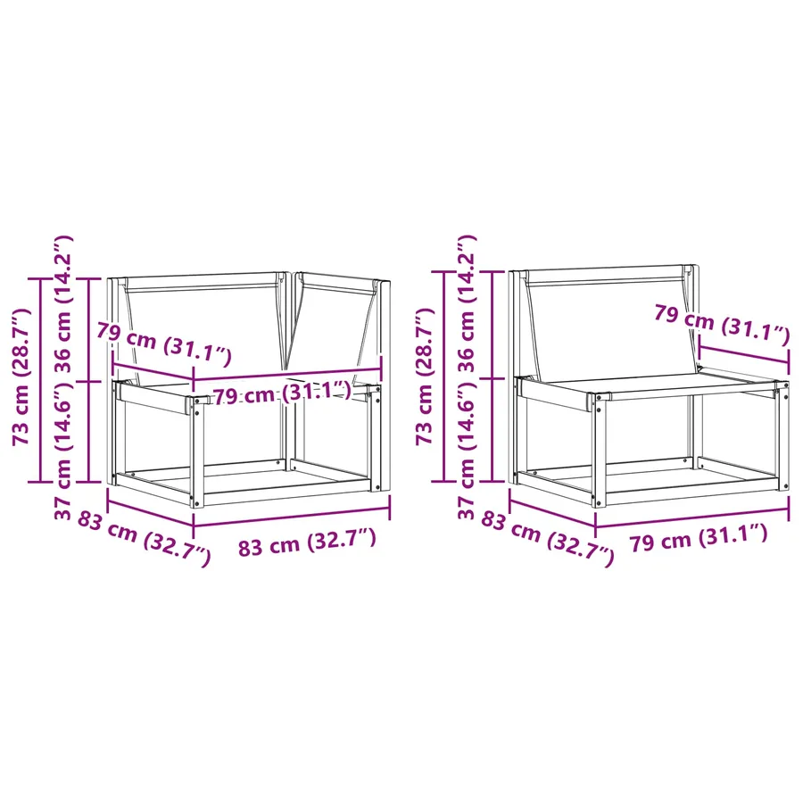 Ensemble de canapés d'extérieur 7 pcs Blanc et Beige - 9