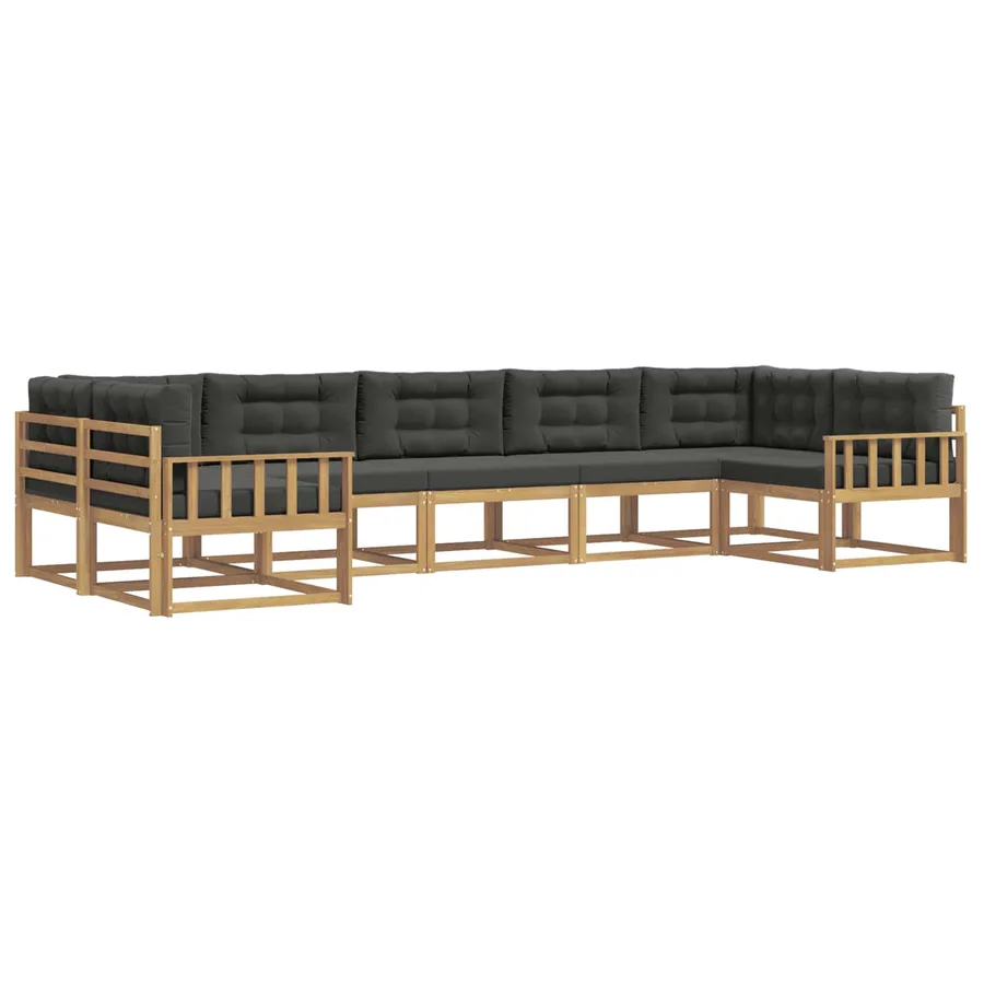 Ensemble de canapés d'extérieur 7 pcs Blanc et anthracite - 2
