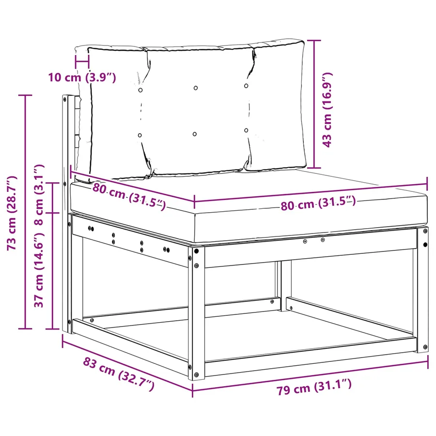 Ensemble de canapés d'extérieur 3 pcs Blanc et crème Polyester - 7