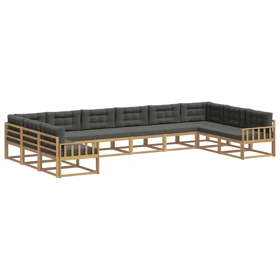 Ensemble de canapés d'extérieur 10 pcs Blanc et anthracite - 2
