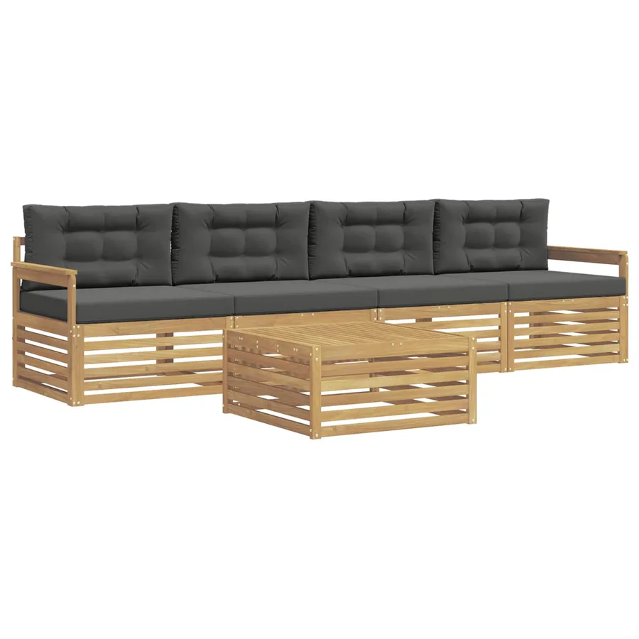 Ensemble de canapés d'extérieur 5 pc Blanc et anthracite - 2
