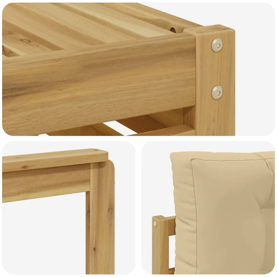 Ensemble de canapés d'extérieur 7 pc Blanc et Beige Polyester - 6