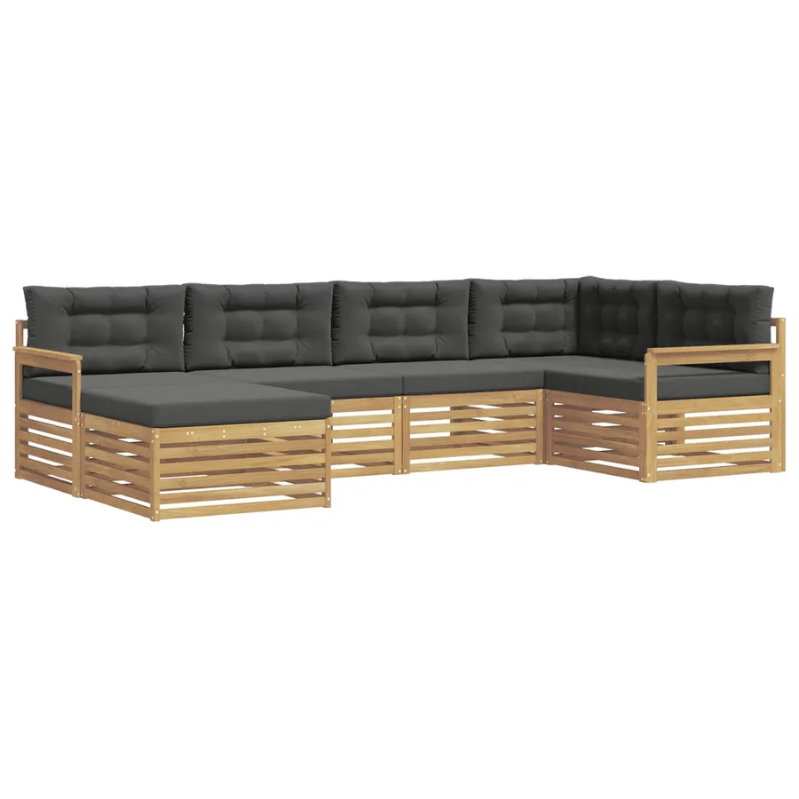 Ensemble de canapés d'extérieur 6 pc Blanc et anthracite - 2