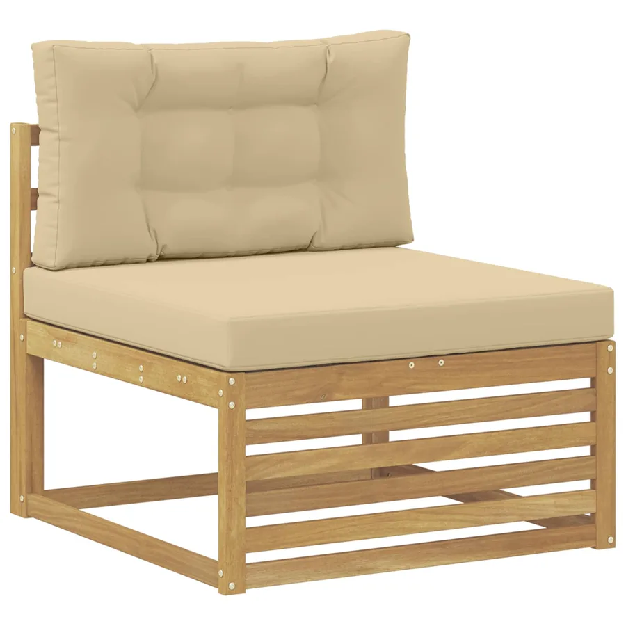 Ensemble de canapés d'extérieur 9 pc Blanc et Beige - 4