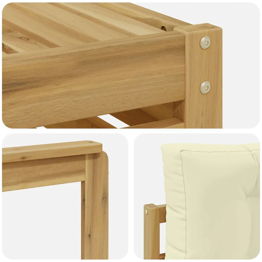 Ensemble de canapés d'extérieur 7 pc Blanc et crème - 7