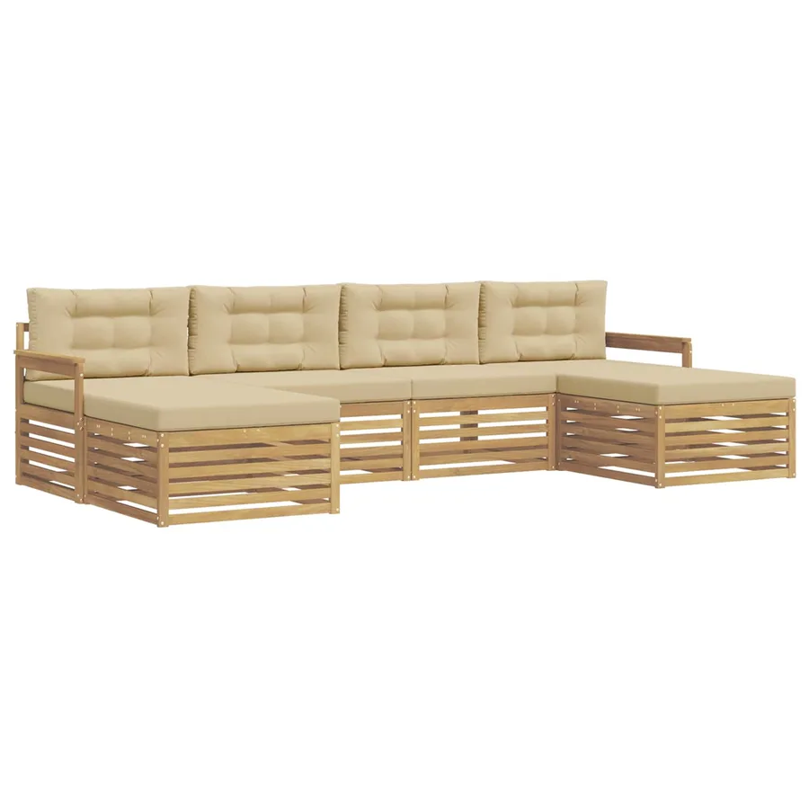 Ensemble de canapés d'extérieur 6 pc Blanc et Beige - 2