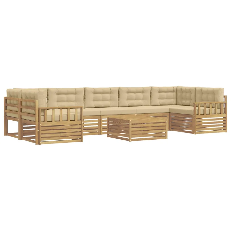 Ensemble de canapés d'extérieur 8 pc Blanc et Beige - 2
