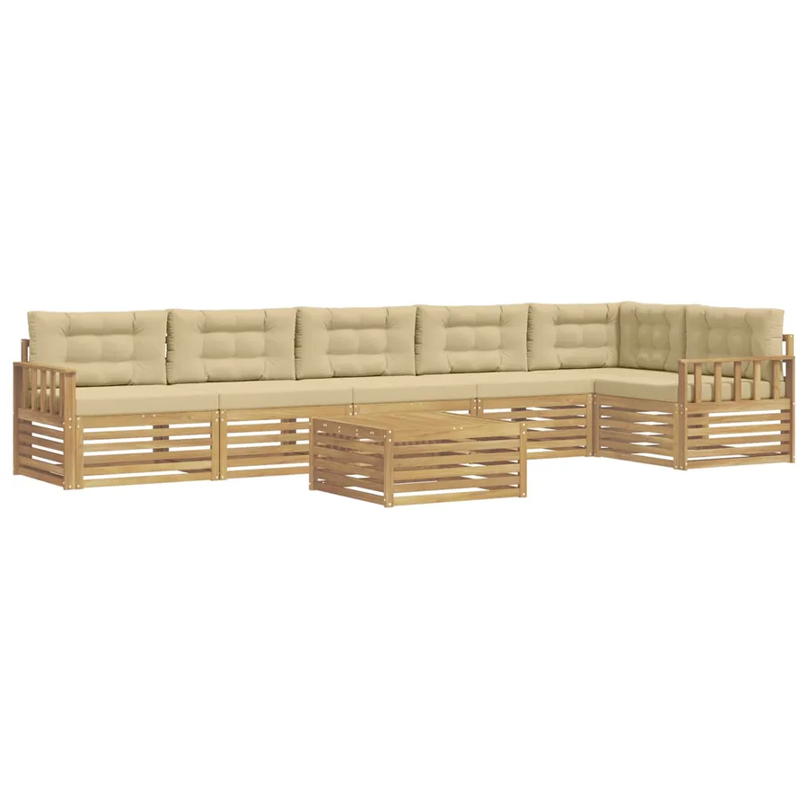 Ensemble de canapés d'extérieur 7 pc Blanc et Beige - 2