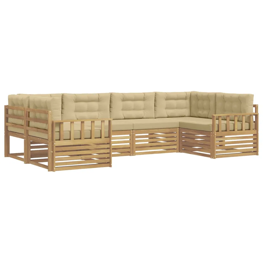Ensemble de canapés d'extérieur 6 pc Blanc et Beige - 2
