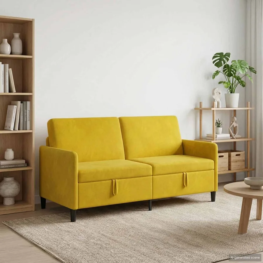 Sofa avec rangement Jaune 172 x 78 x 87 cm Polyester