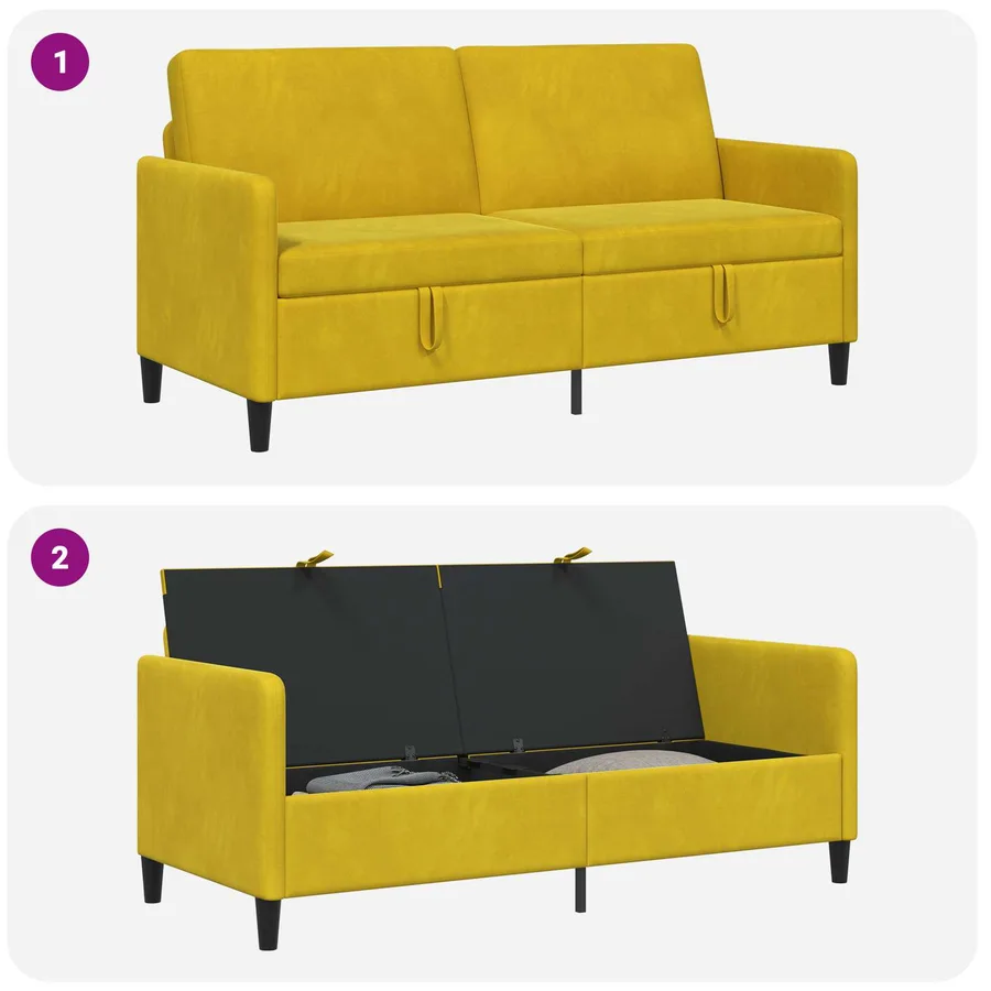 Sofa avec rangement Jaune 172 x 78 x 87 cm Polyester - 9