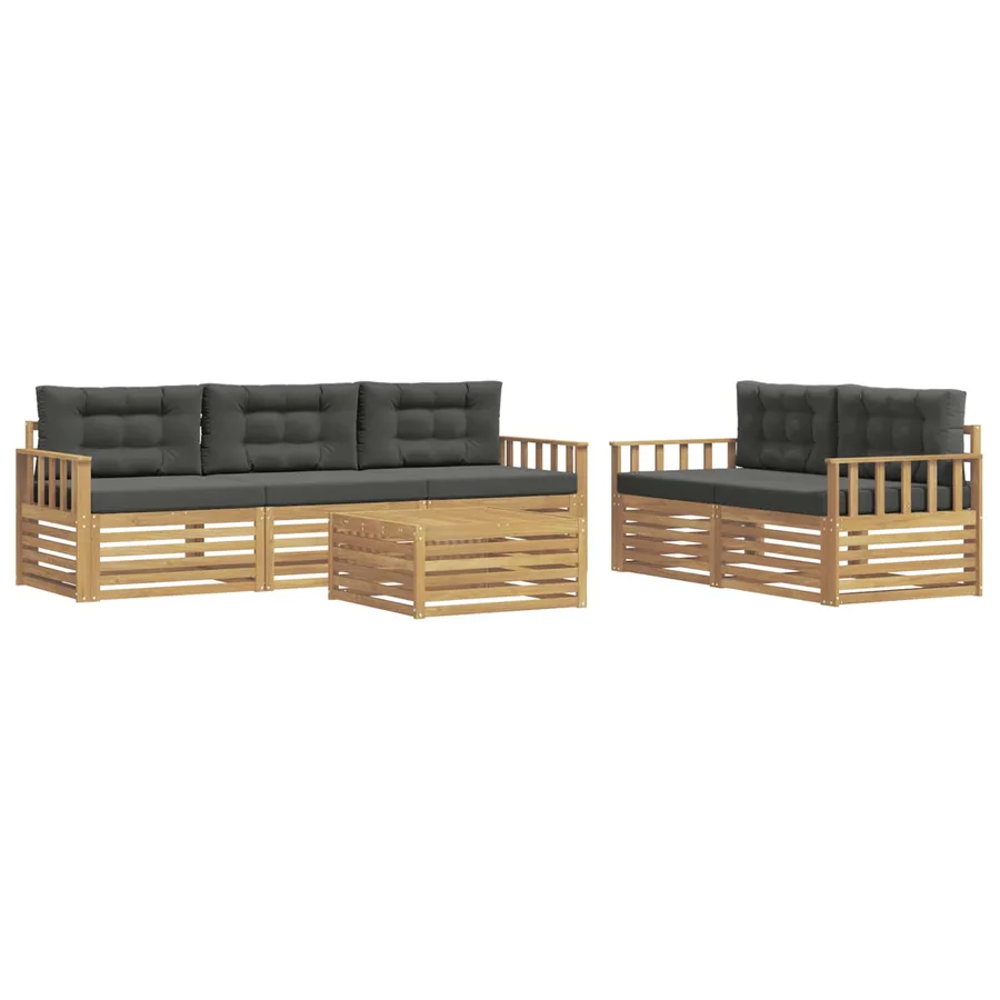 Ensemble de canapés d'extérieur 6 pc Blanc et anthracite - 2