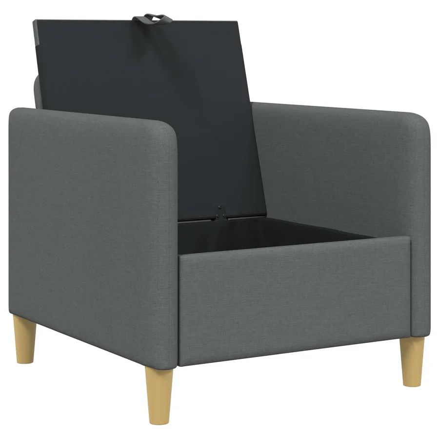 Sofa avec rangement Gris foncé 72 x 78 x 87 cm Polyester - 4