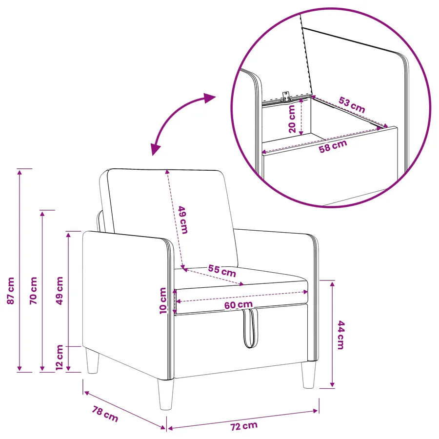Canapé avec rangement 2 pcs Noir Polyester - 5