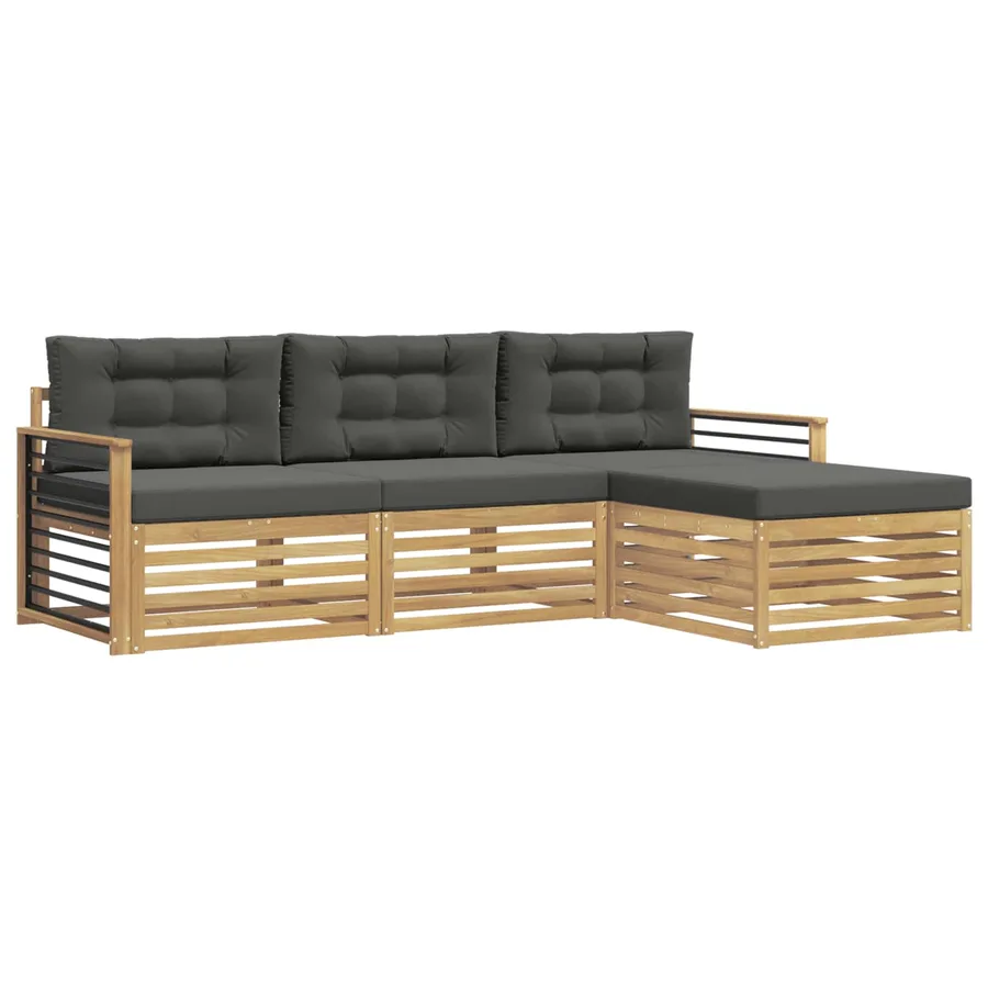 Ensemble de canapés d'extérieur 4 pc Blanc et anthracite - 2