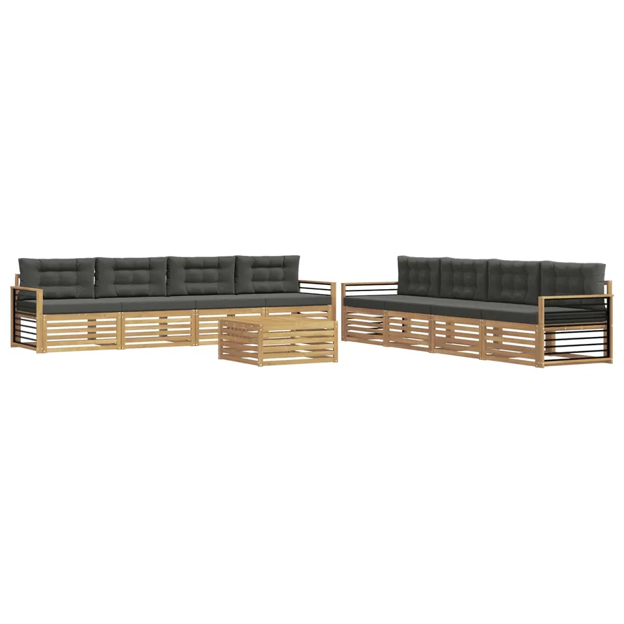 Ensemble de canapés d'extérieur 9 pc Blanc et anthracite - 2