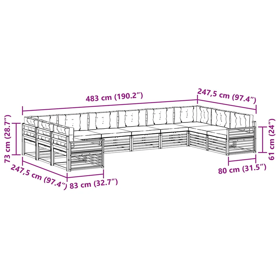Ensembles de canapés 10 pc - 8