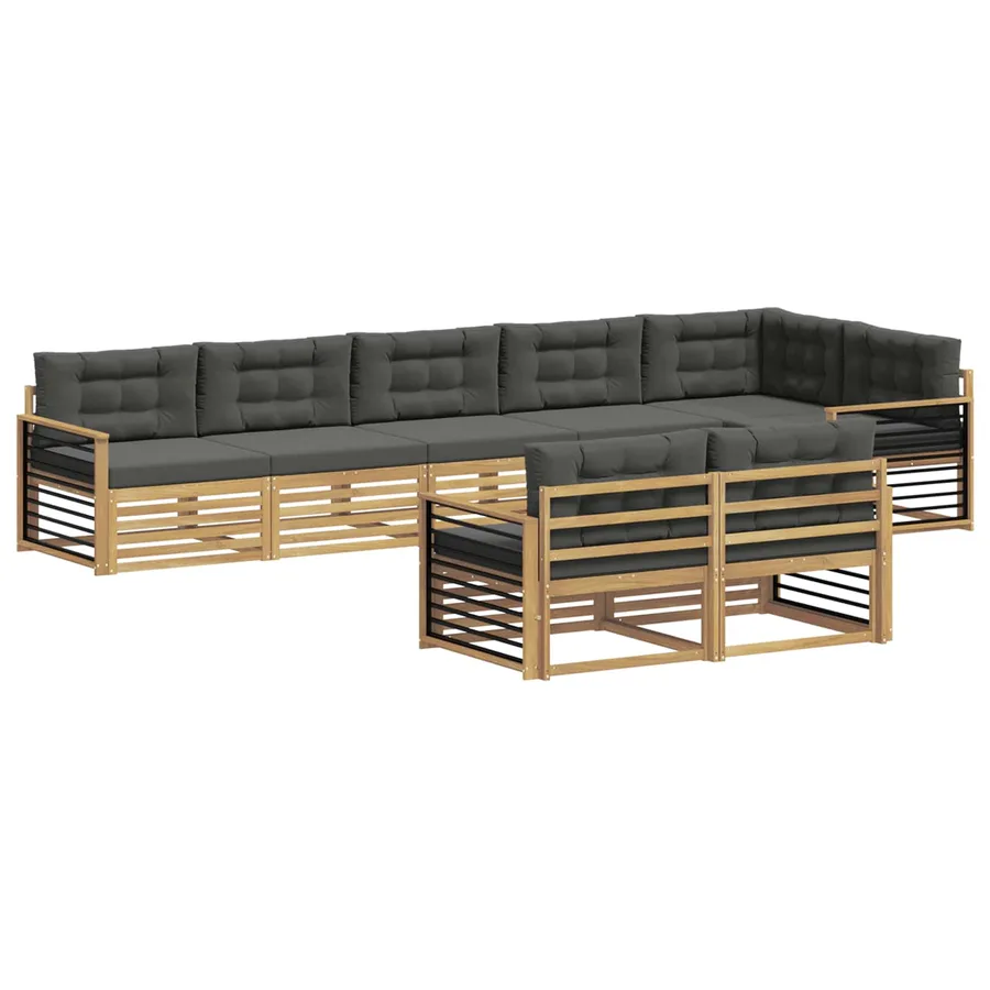 Ensemble de canapés d'extérieur 8 pc Blanc et anthracite - 2