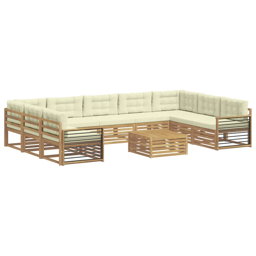 Ensemble de canapés d'extérieur 10 pc Blanc et crème - 2