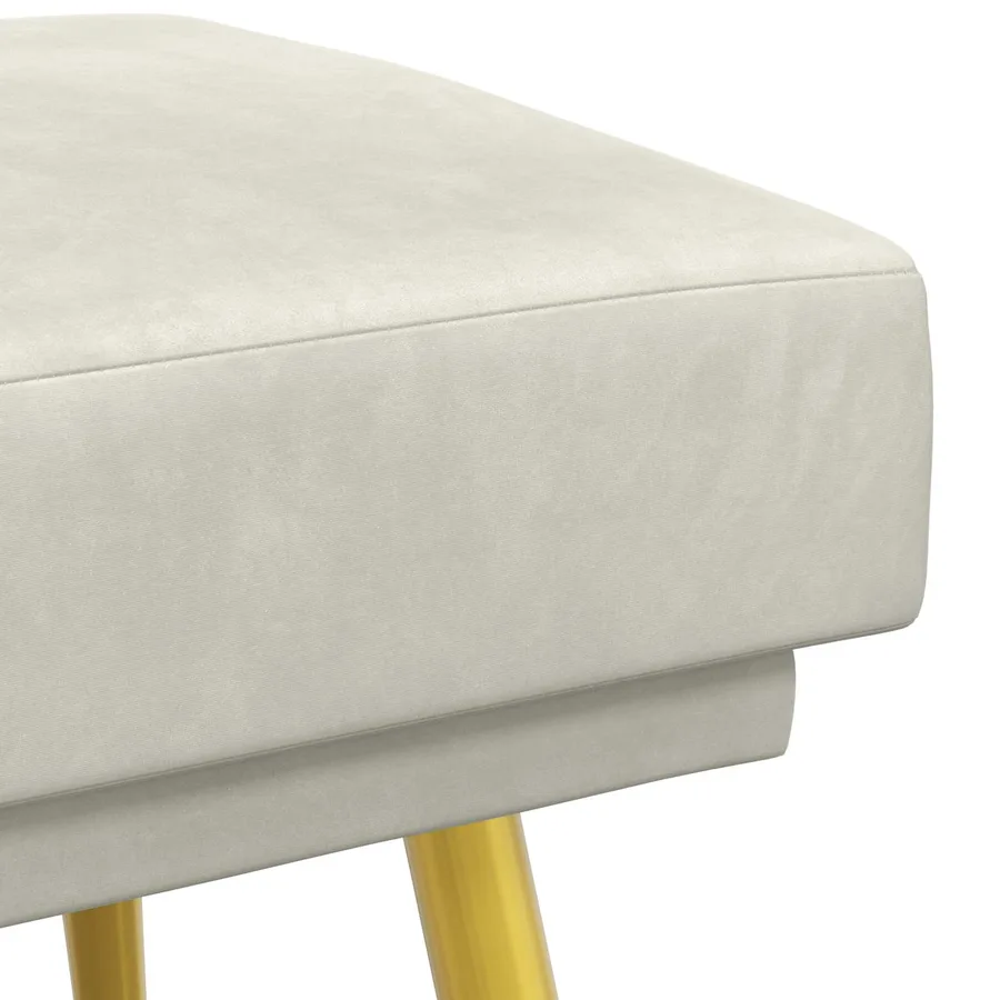 Banc à double couche Crème 120 x 45 x 46 cm Velours - 6