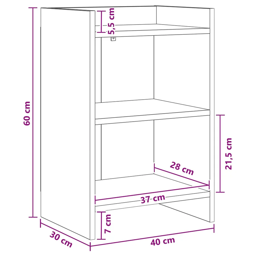Tables de chevet 2 pcs Chêne Sonoma 40 x 30 x 60 cm - 5