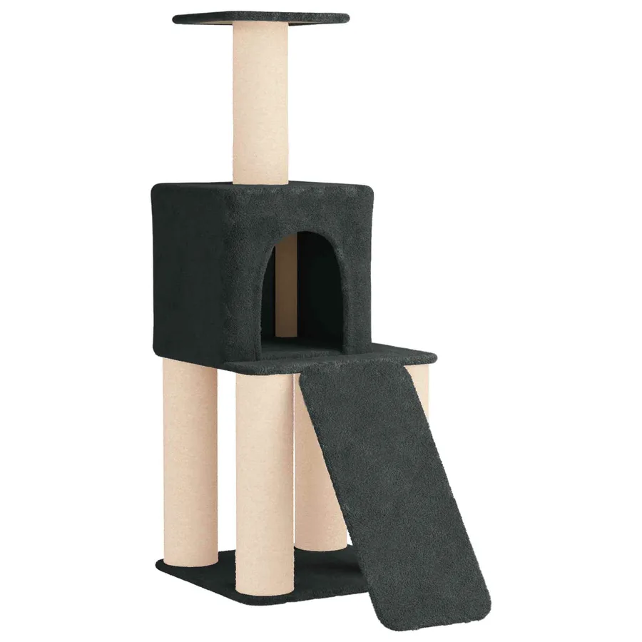 Arbre à chat avec poteaux à griffer en sisal Gris foncé 146 cm - 2