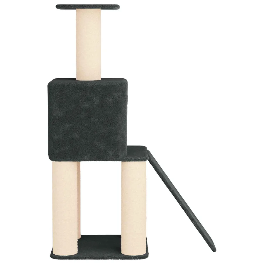 Arbre à chat avec poteaux à griffer en sisal Gris foncé 146 cm - 5