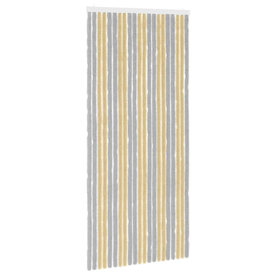 Rideau anti-insectes en chenille Gris et Beige 90 x 200 cm - 2