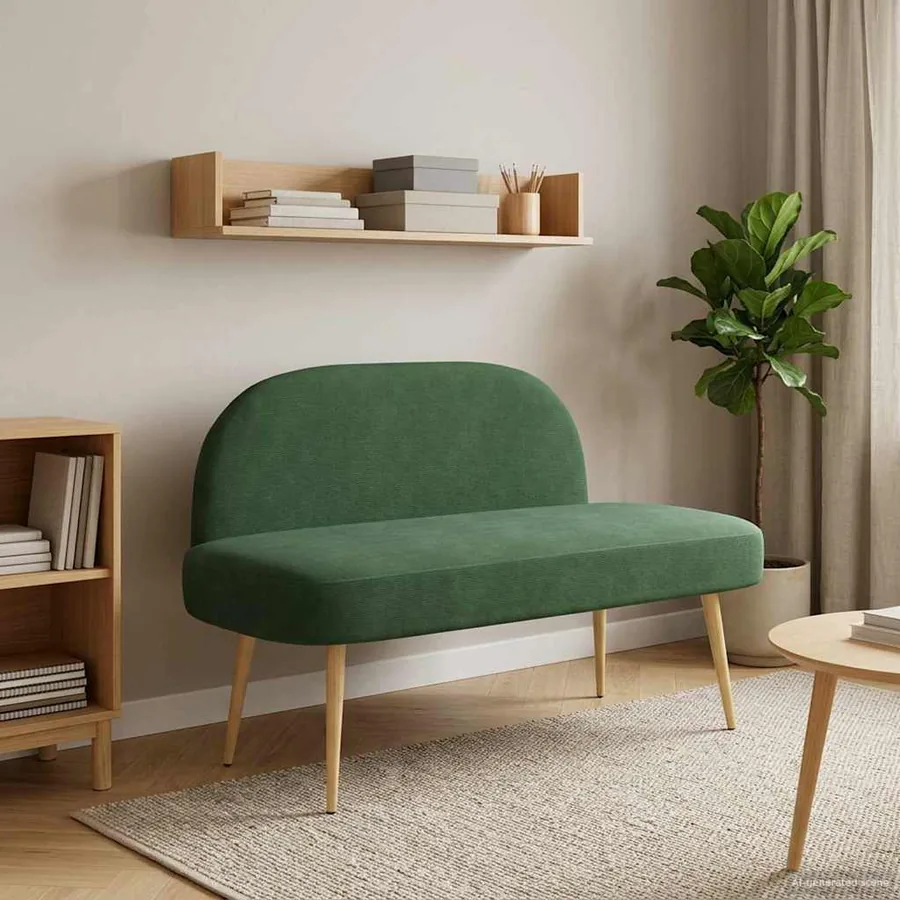 Banc rembourré avec dossier Vert jungle 110 x 60 x 76 cm