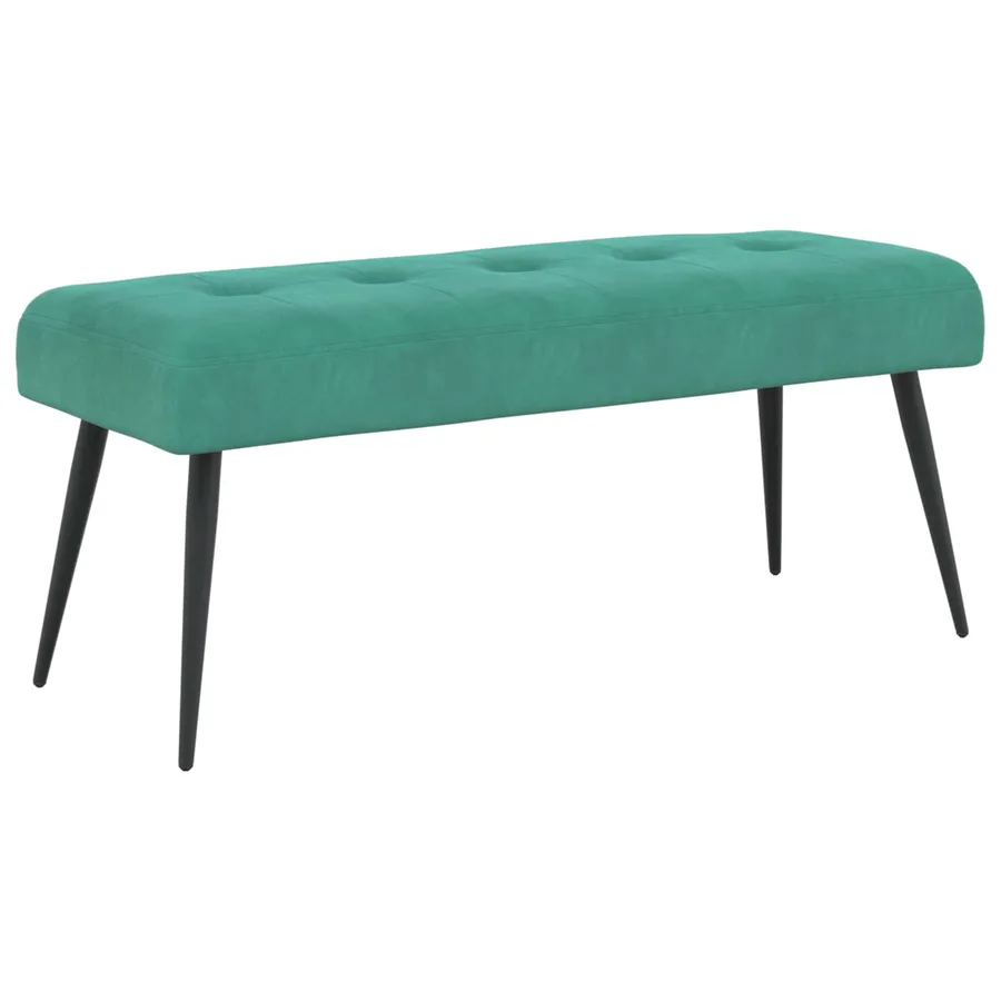 Banc avec capitonnage bouton Turquoise 110 x 40 x 46 cm Velours - 2