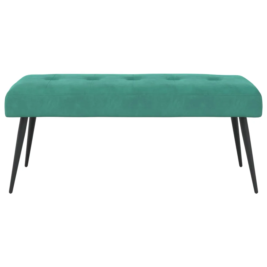 Banc avec capitonnage bouton Turquoise 110 x 40 x 46 cm Velours - 5